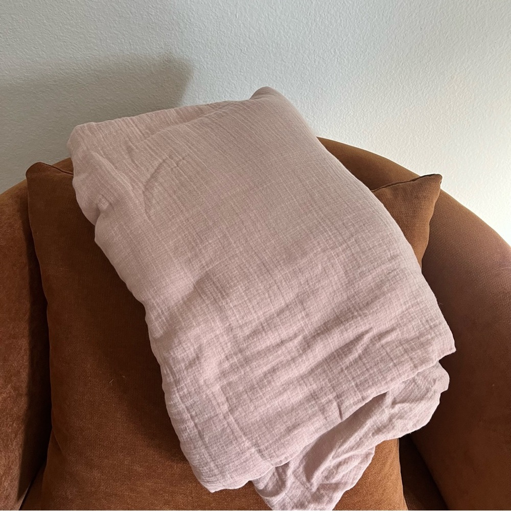 Restoration Hardware Baby & Child Washed Cotton Purple Mauve Gauze Duvet Cover